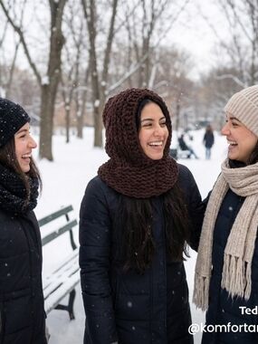 Chunky Knit Hooded Cowl